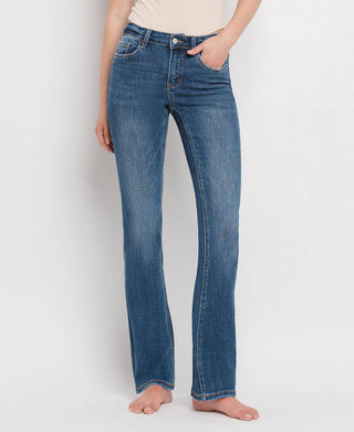 Titillating Mid Rise Boot Cut Vervet Jeans