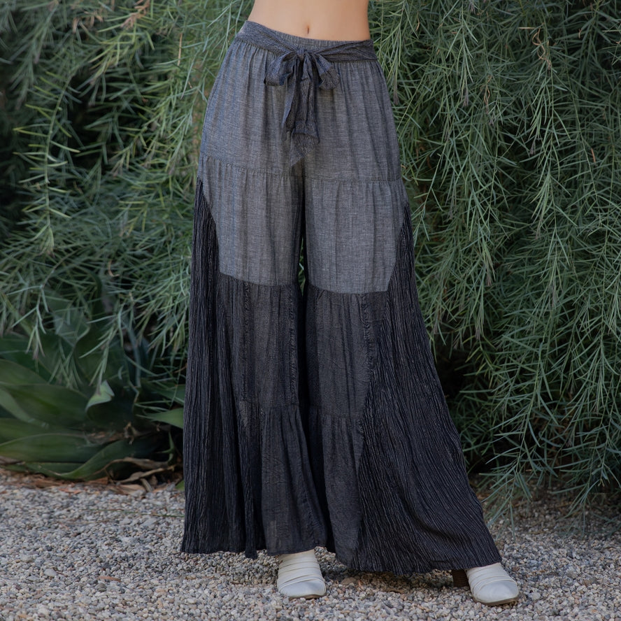 Grey Skies Tiered Wide Leg Pants