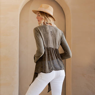 Bohemian Rhapsody Tunic Top in Gravel
