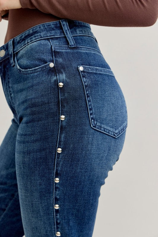 Talk To Me Stud Straight Leg Judy Blue Jeans