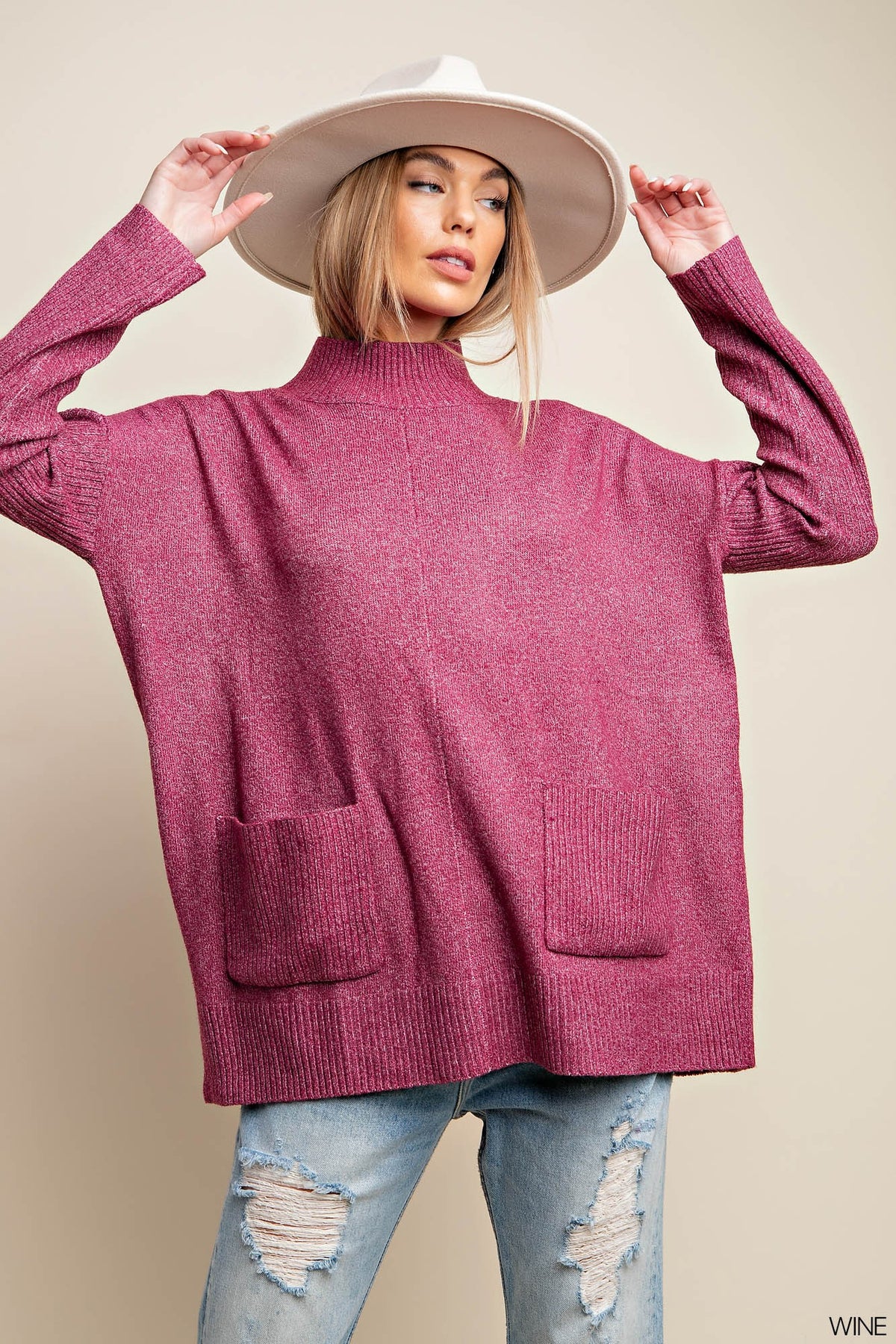 Soft Embrace Sweater in Wine