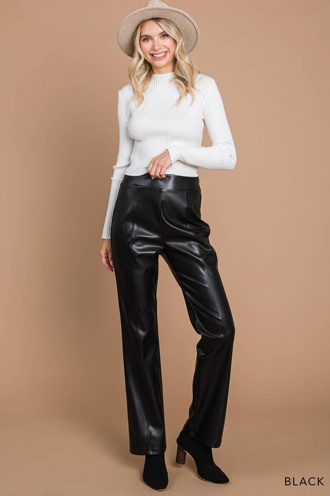 Stunner Faux Leather Flare Pants