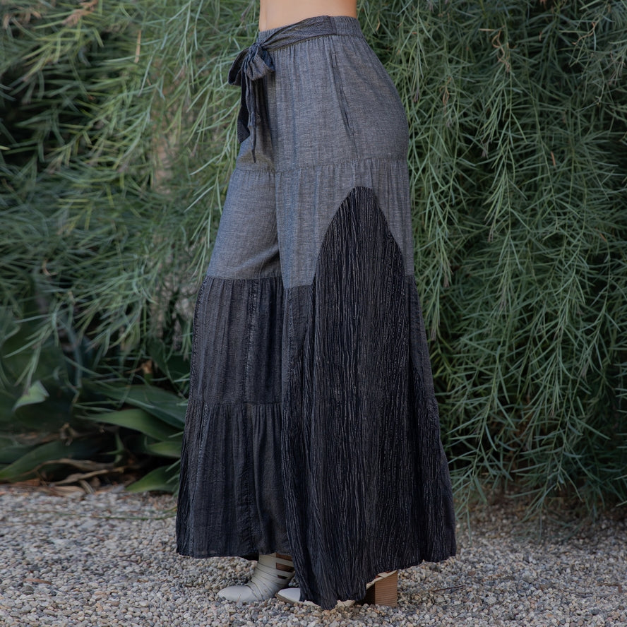 Grey Skies Tiered Wide Leg Pants