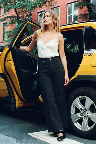 Blackout Control Top Cropped Wide Leg Denim