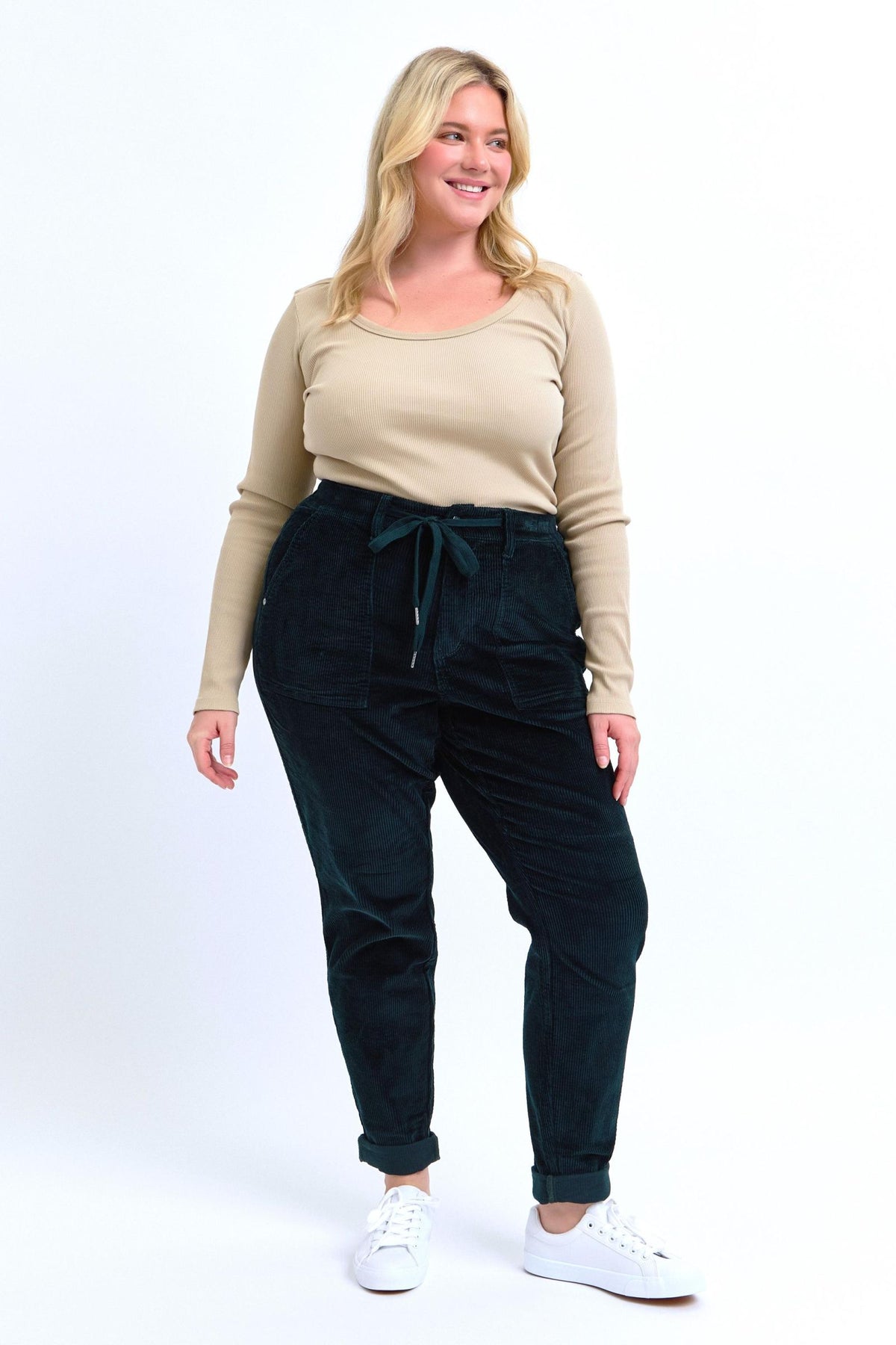 Rocking Around Corduroy Judy Blue Joggers in Curvy