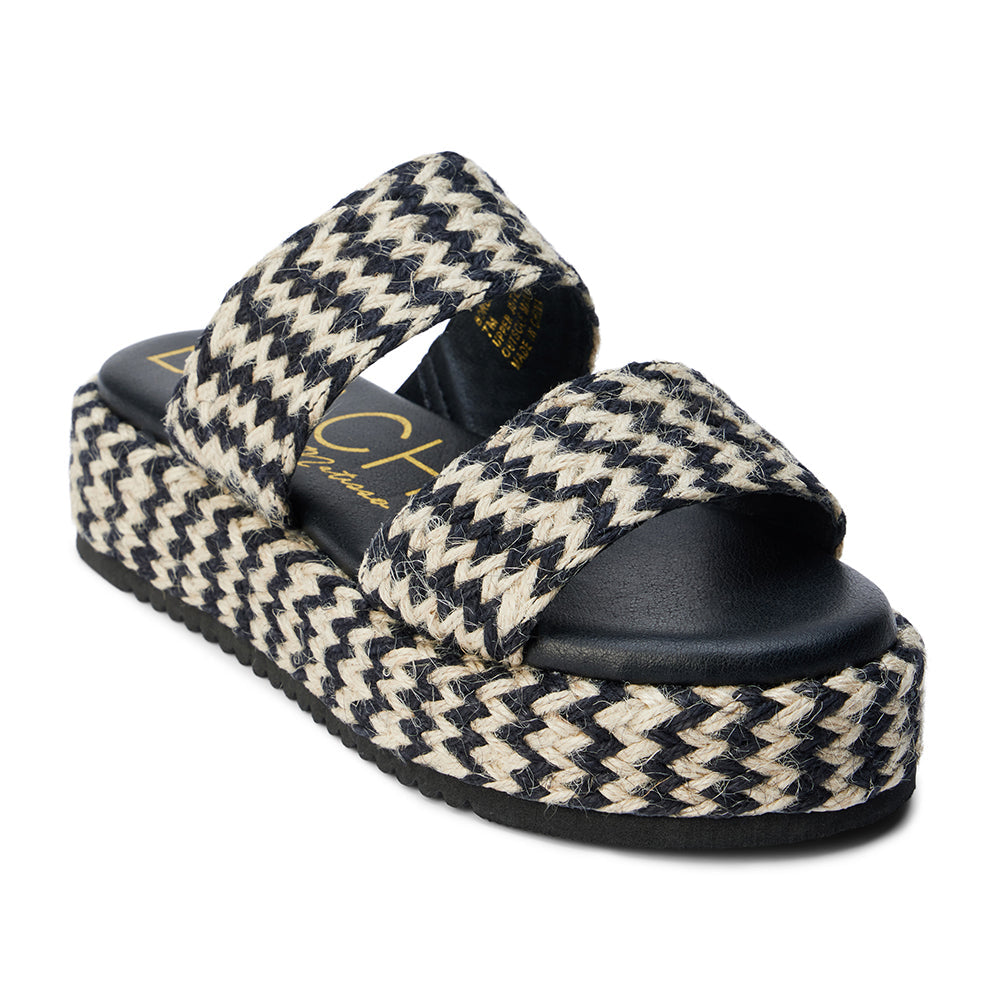 Borderline Black and Tan Jute Platform Sandal