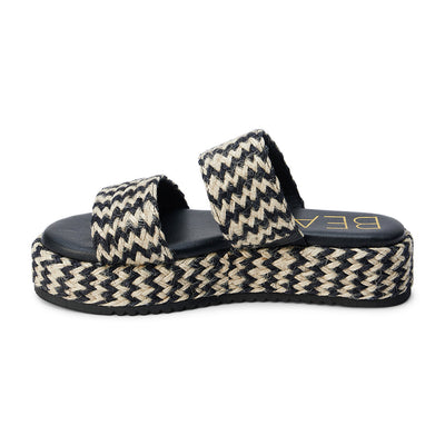 Borderline Black and Tan Jute Platform Sandal