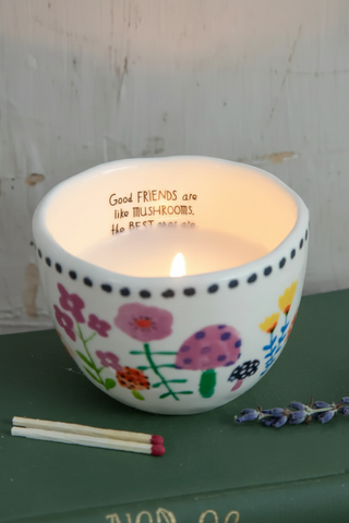 Secret Message Candle - Friends Are Like Mushrooms