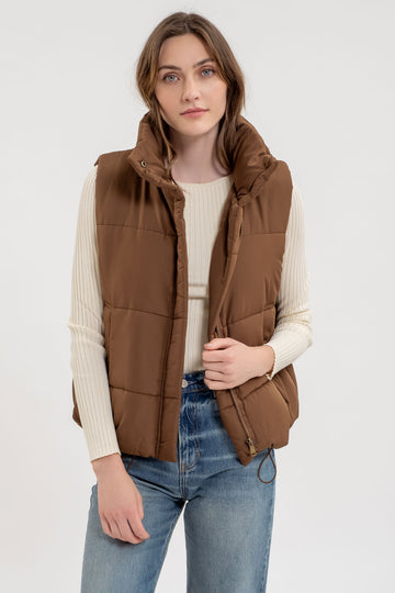 Hot Cocoa Ruched Bomber Vest