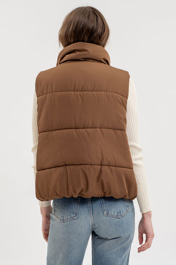 Hot Cocoa Ruched Bomber Vest