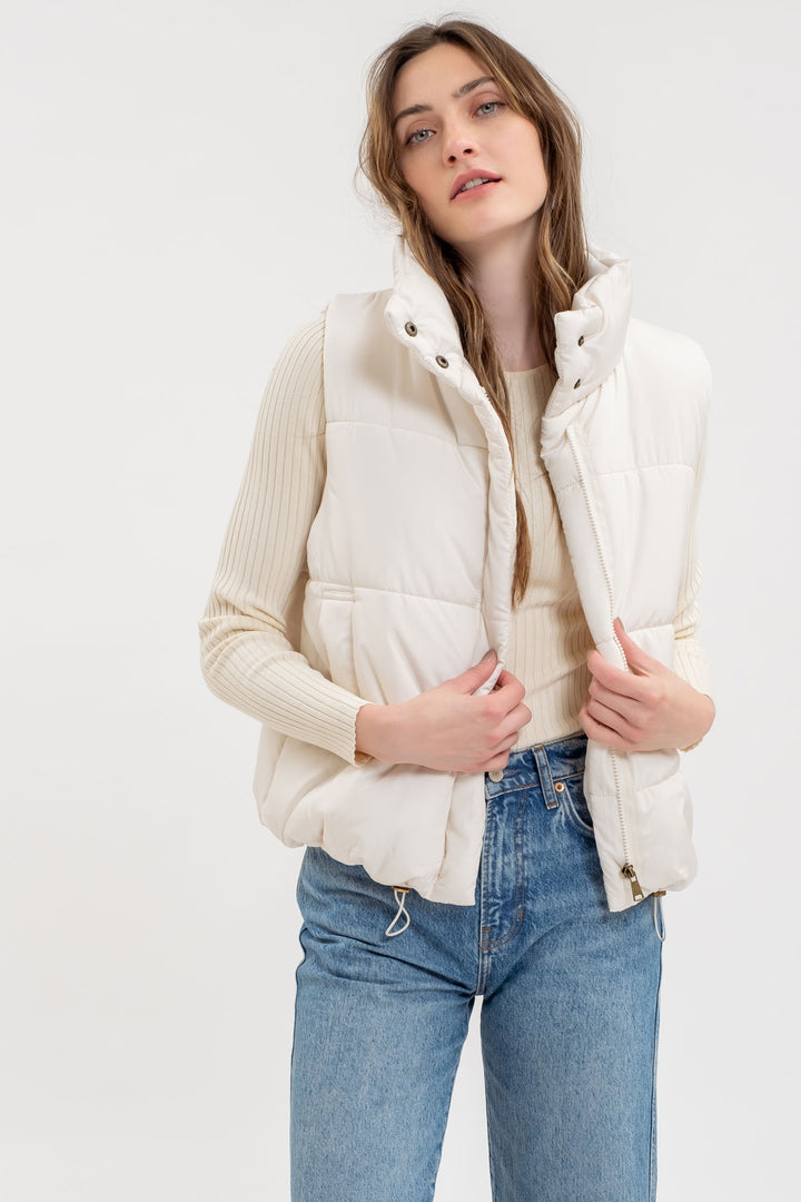 Snowstorm Ruched Bomber Vest