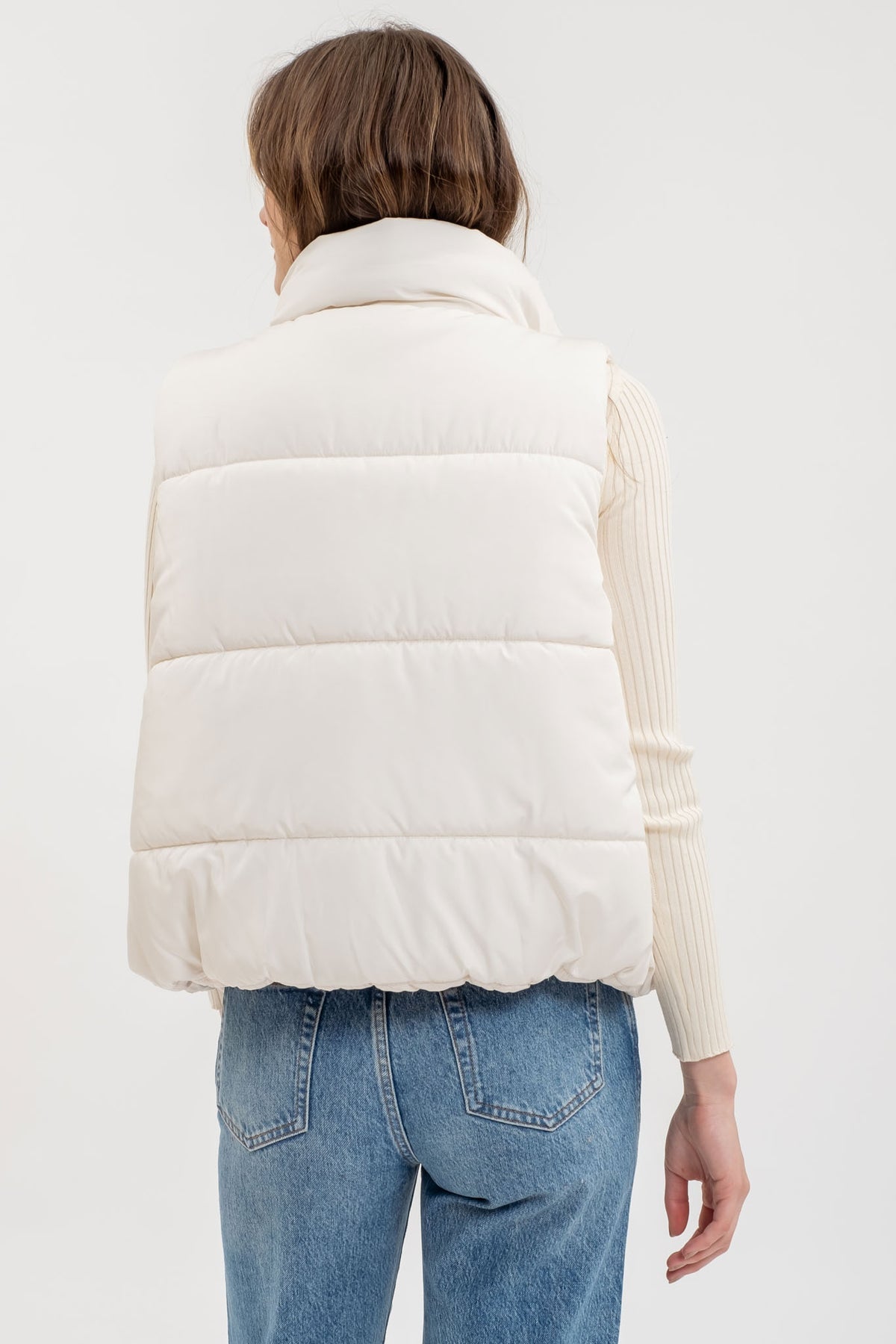 Snowstorm Ruched Bomber Vest