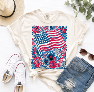 Floral Flag Graphic Tee