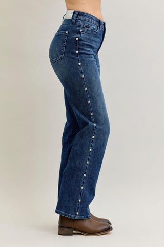 Talk To Me Stud Straight Leg Judy Blue Jeans