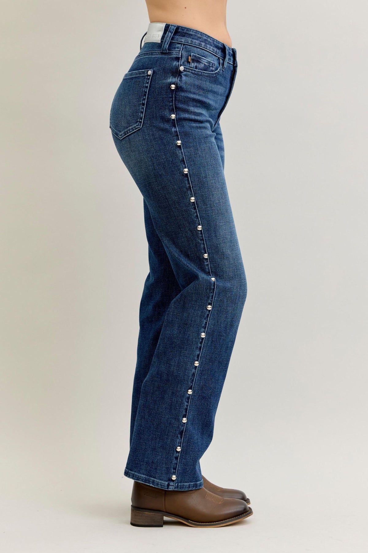 Talk To Me Stud Straight Leg Judy Blue Jeans