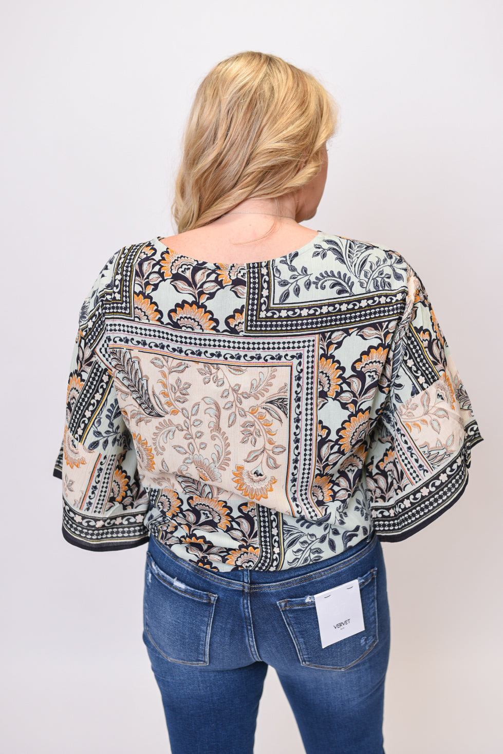 Kimono Vibes Front Tie Top in Mint