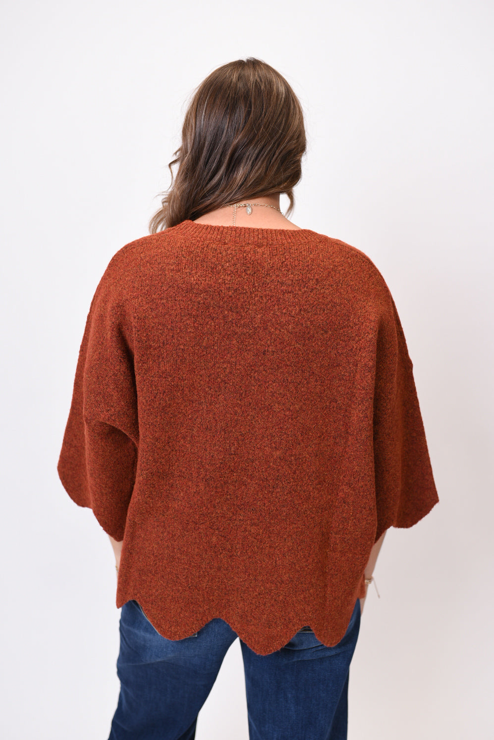 Woven Whim Sweater in Rust