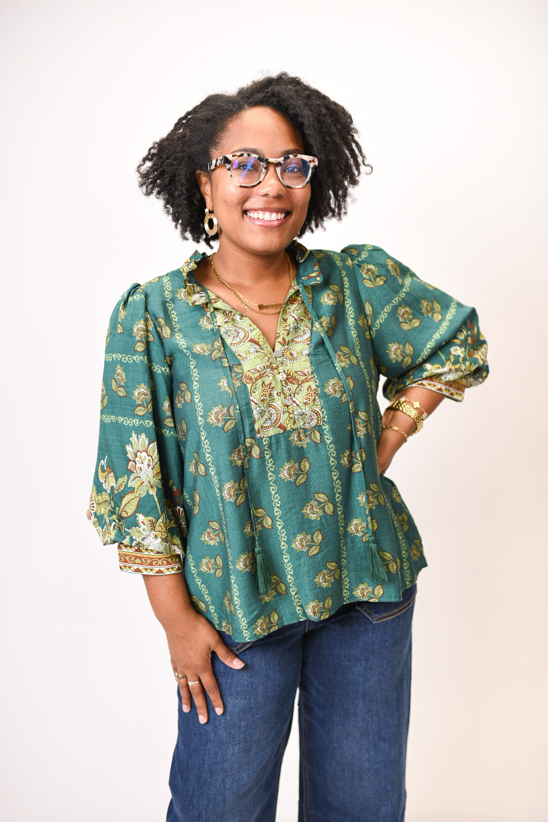 Sprout About Blouse in Green