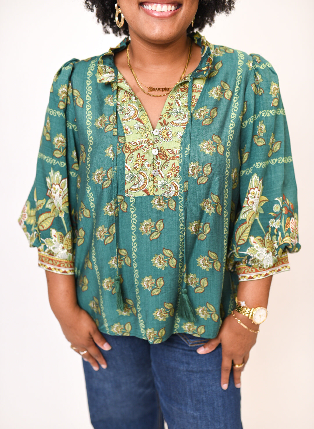 Sprout About Blouse in Green