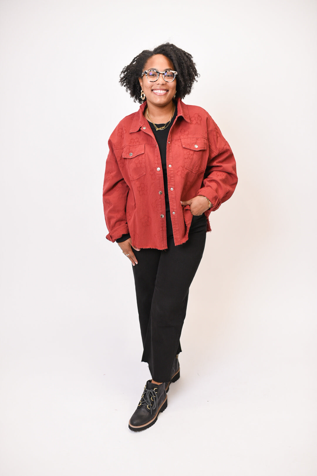 Petal Pusher Shacket in Rust