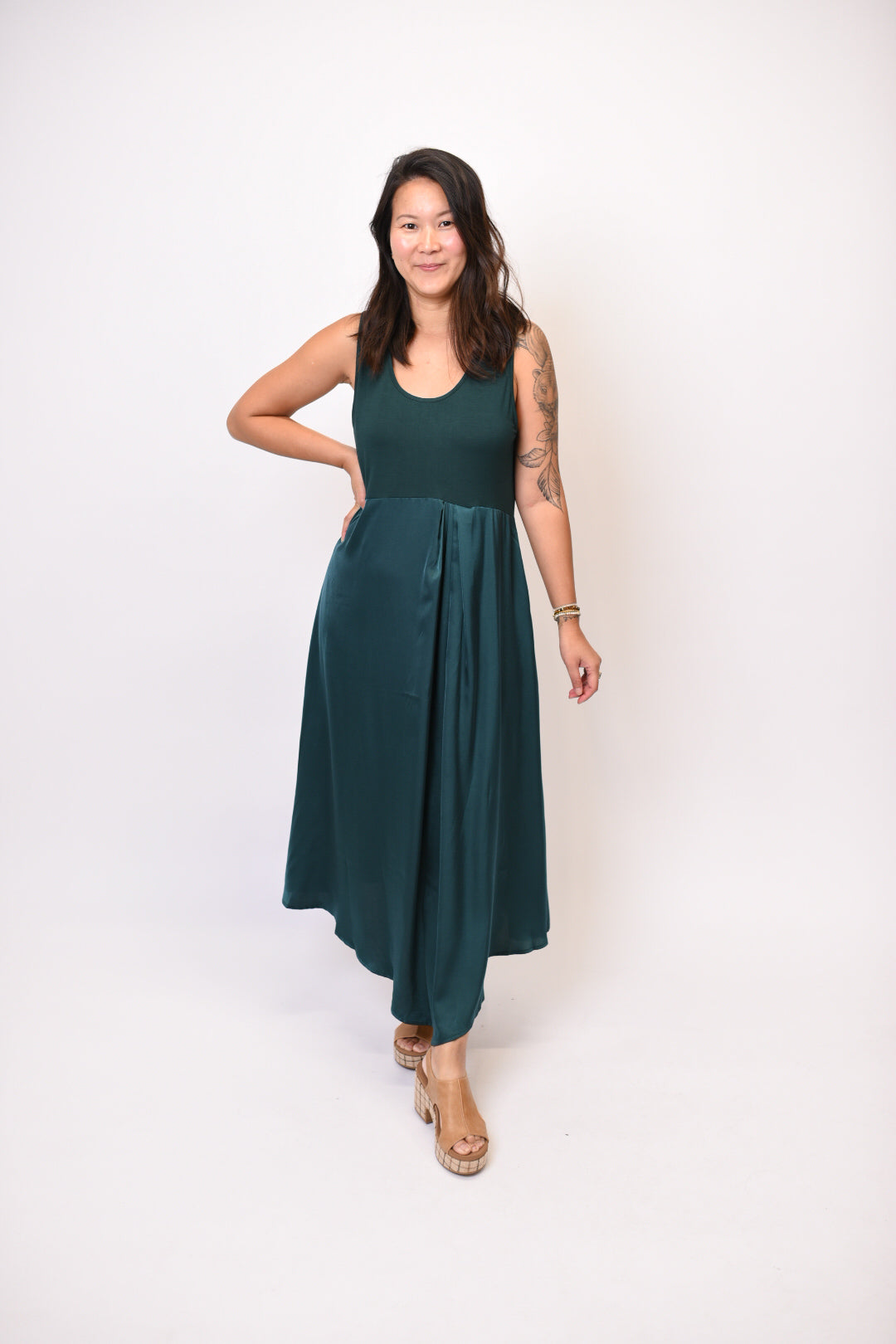 Evening Out Midi Dress In Green