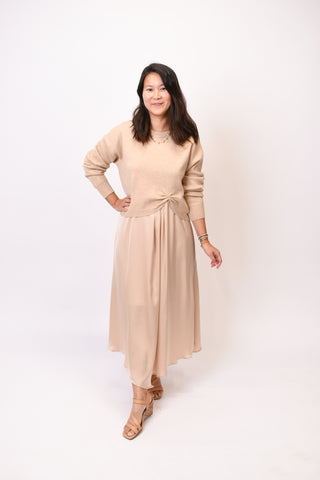 Evening Out Midi Dress in Champagne