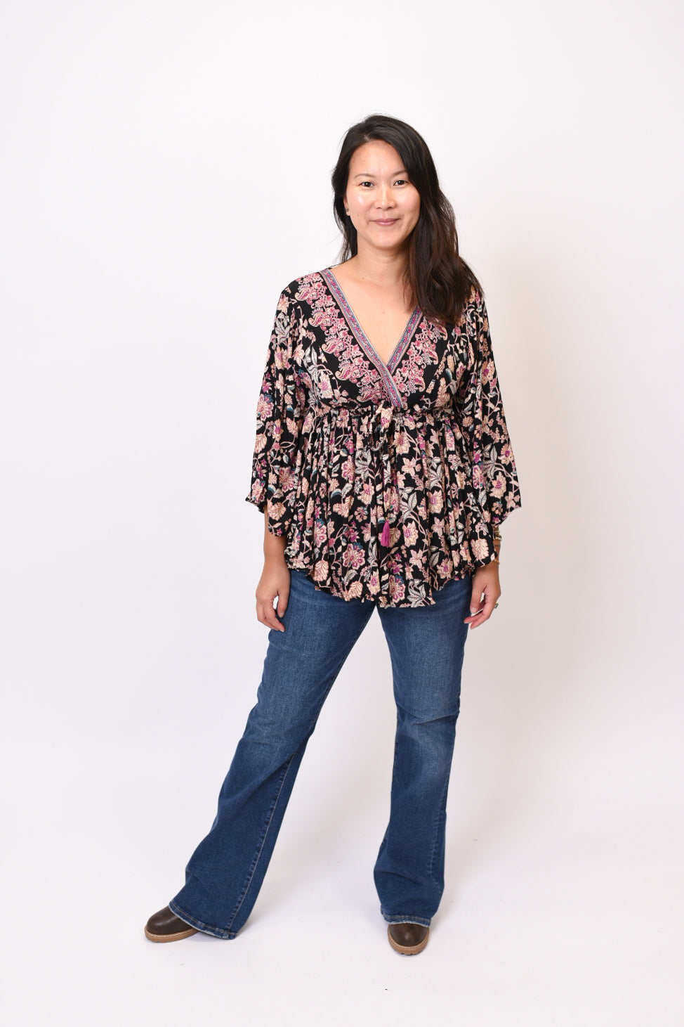 Midnight Florals Kaftan Top