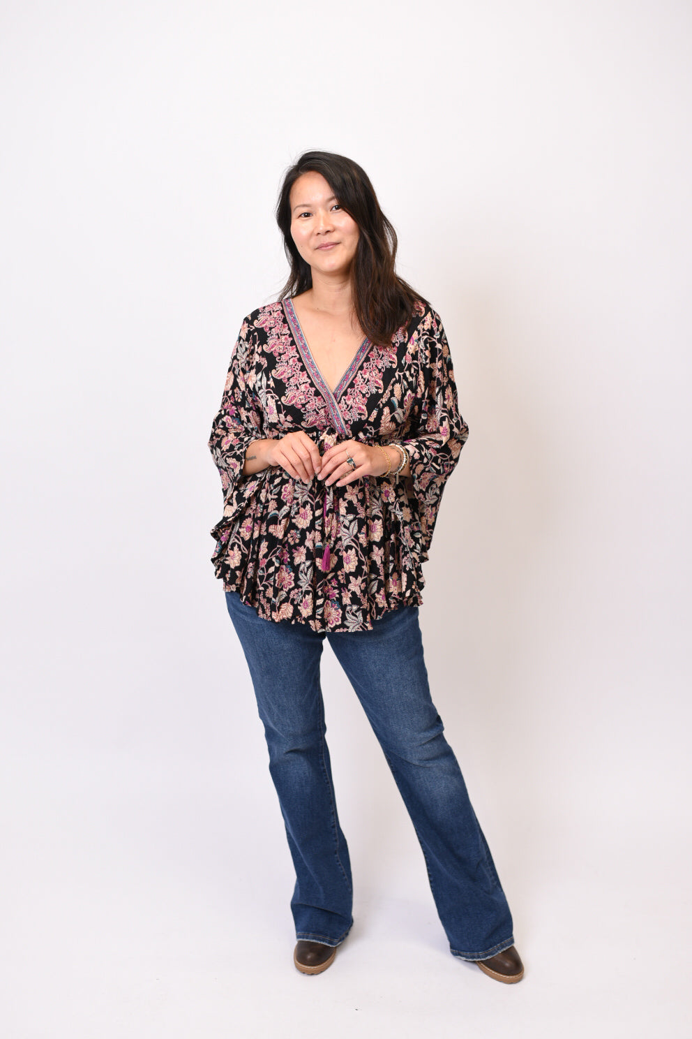 Midnight Florals Kaftan Top