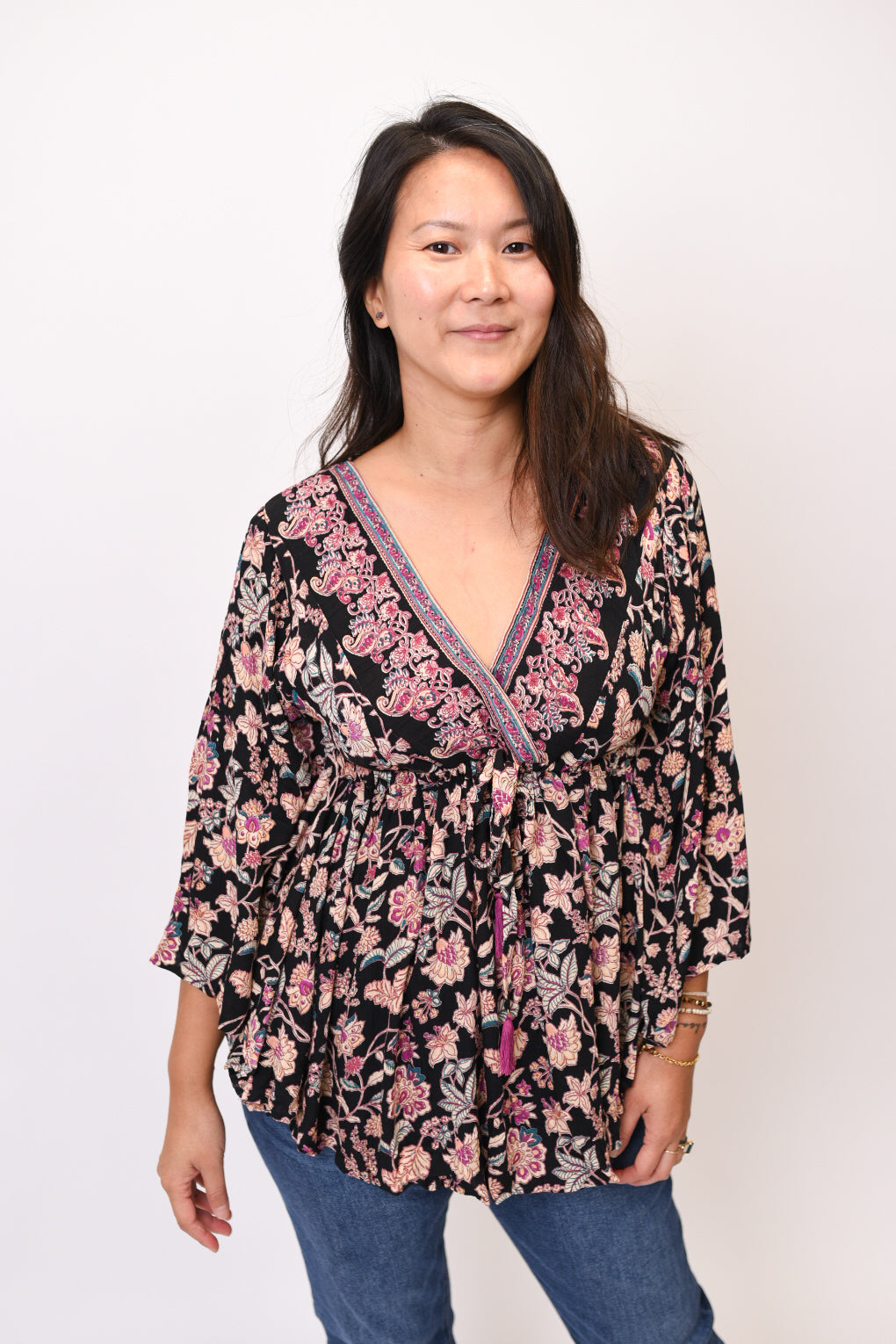 Midnight Florals Kaftan Top