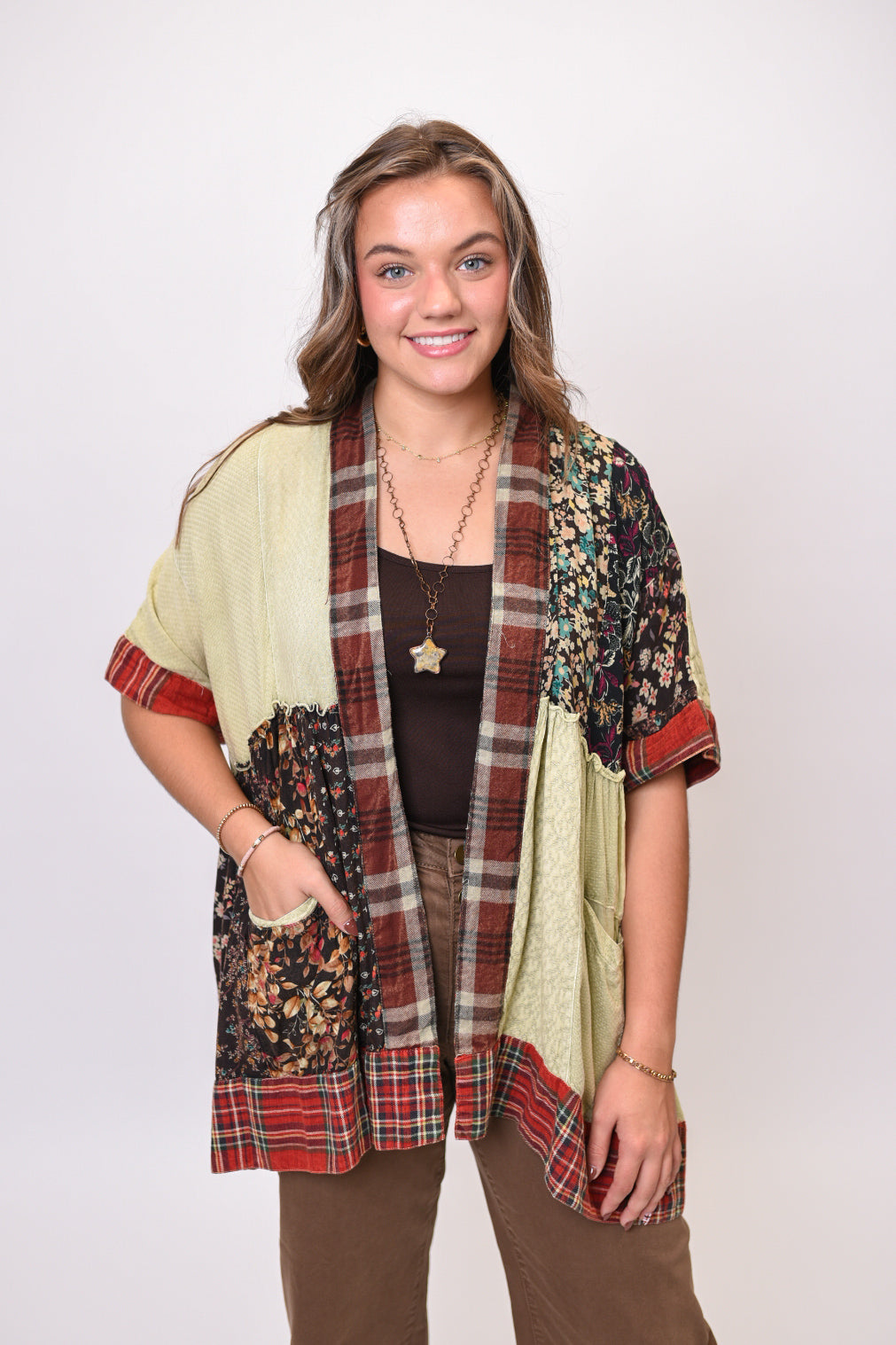 Canyon Breeze Kimono in Moss