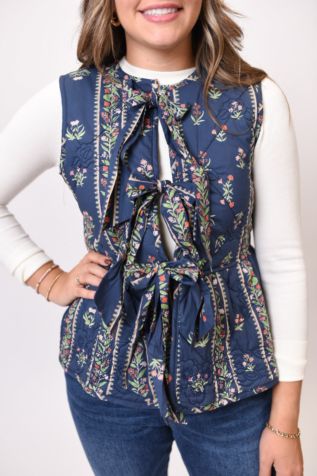 Stitched In Season Front Tie Vest