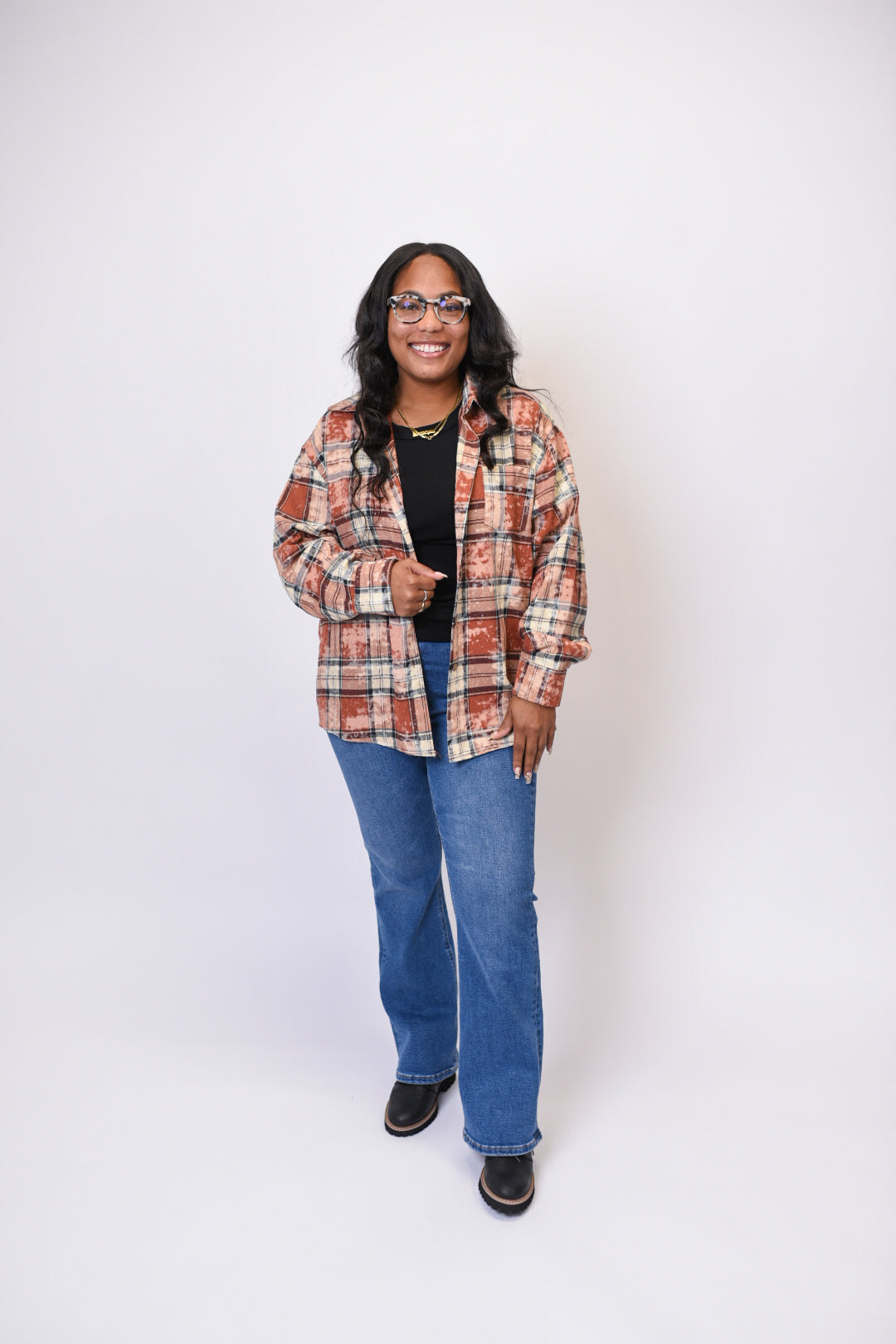 Oh My Stars Bleached Flannel Top