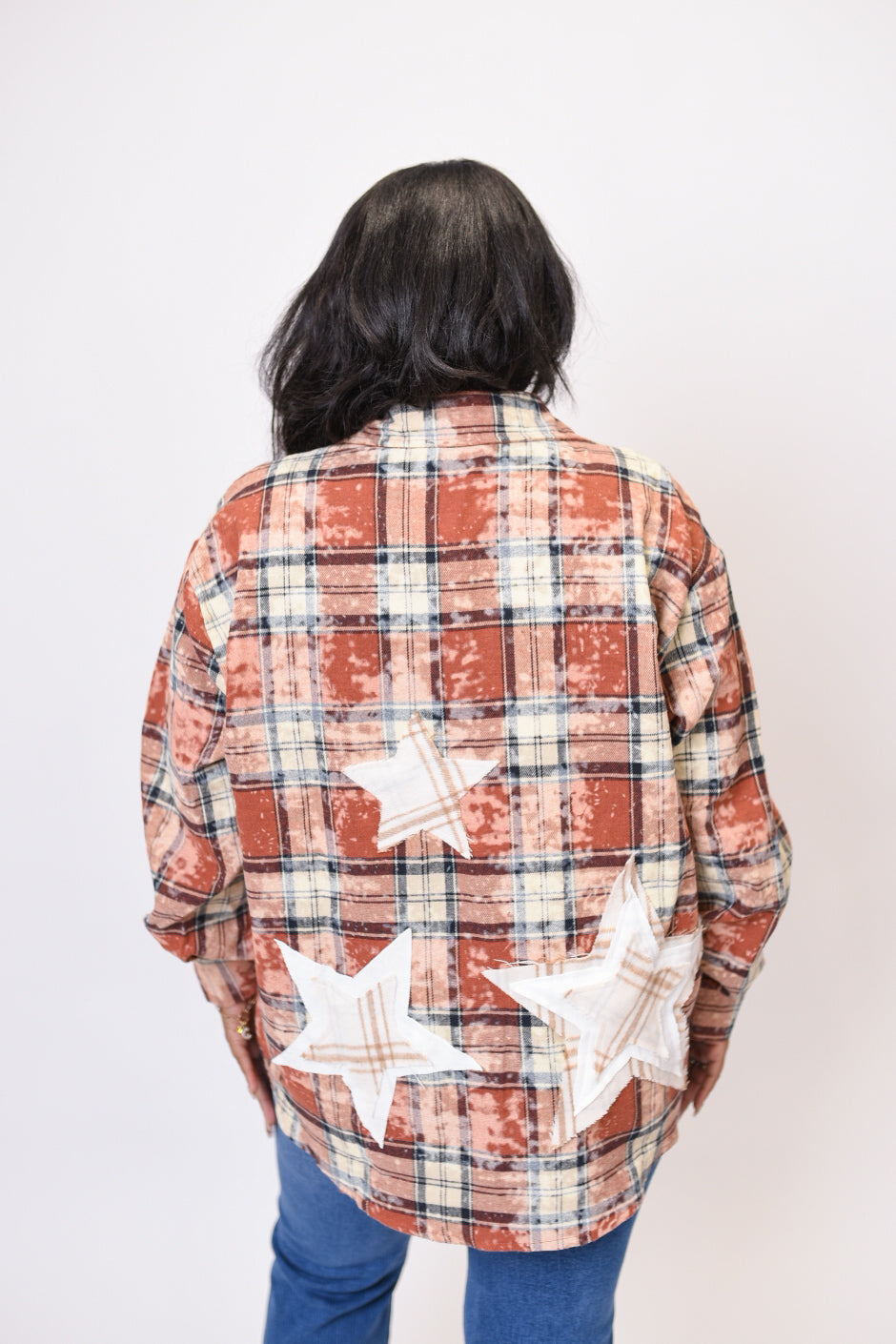 Oh My Stars Bleached Flannel Top