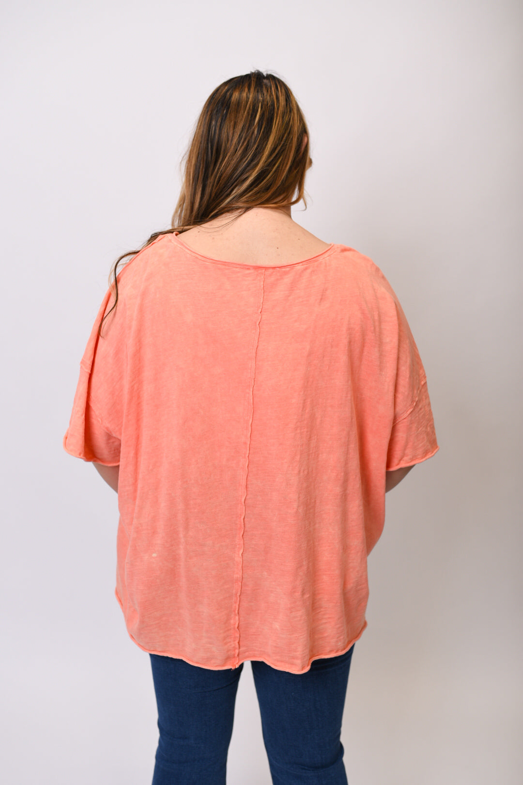 Getting Down Oversized Top in Peach Pink