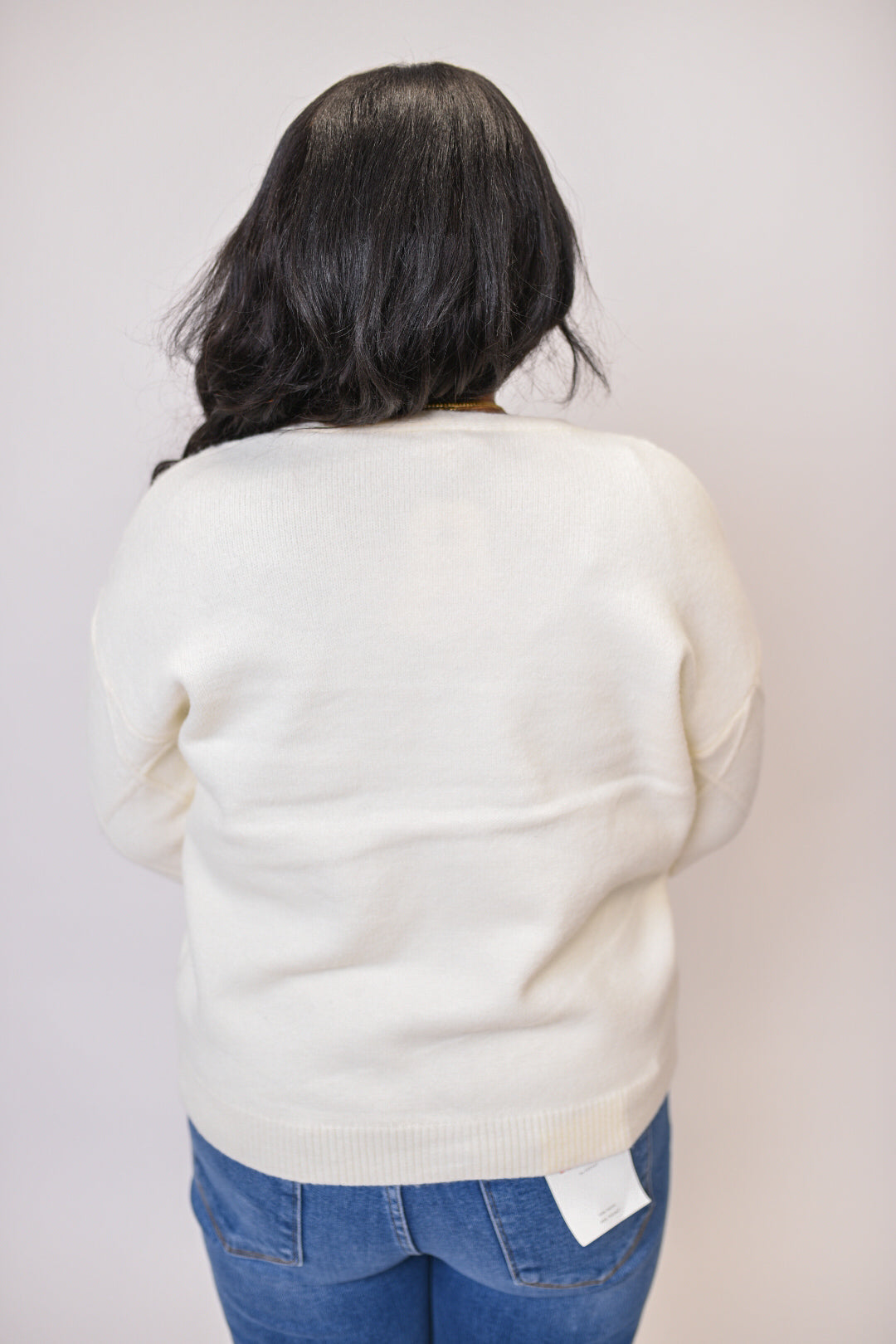 Garden Stitch Cardigan in Cream