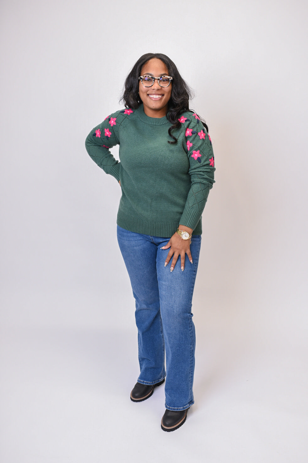 Heirloom Embroidered Petals Sweater