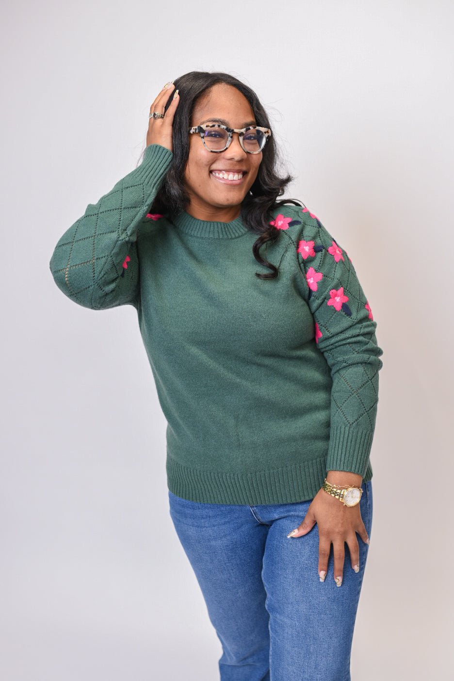 Heirloom Embroidered Petals Sweater