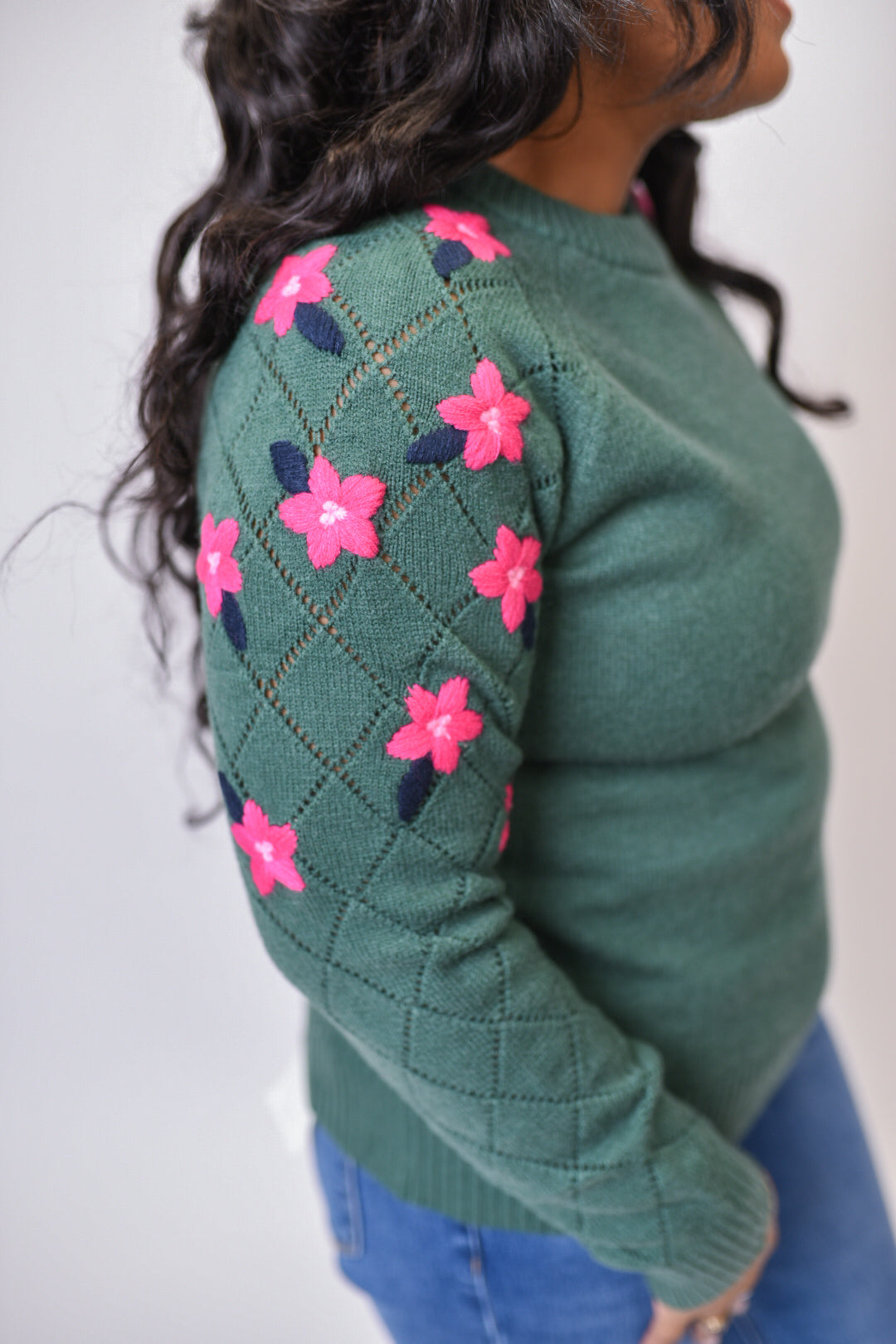 Heirloom Embroidered Petals Sweater