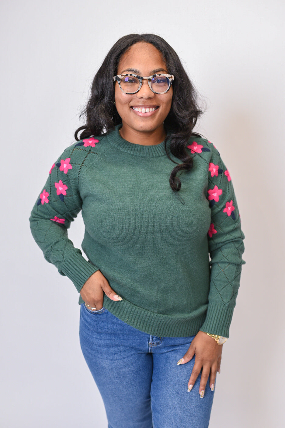 Heirloom Embroidered Petals Sweater