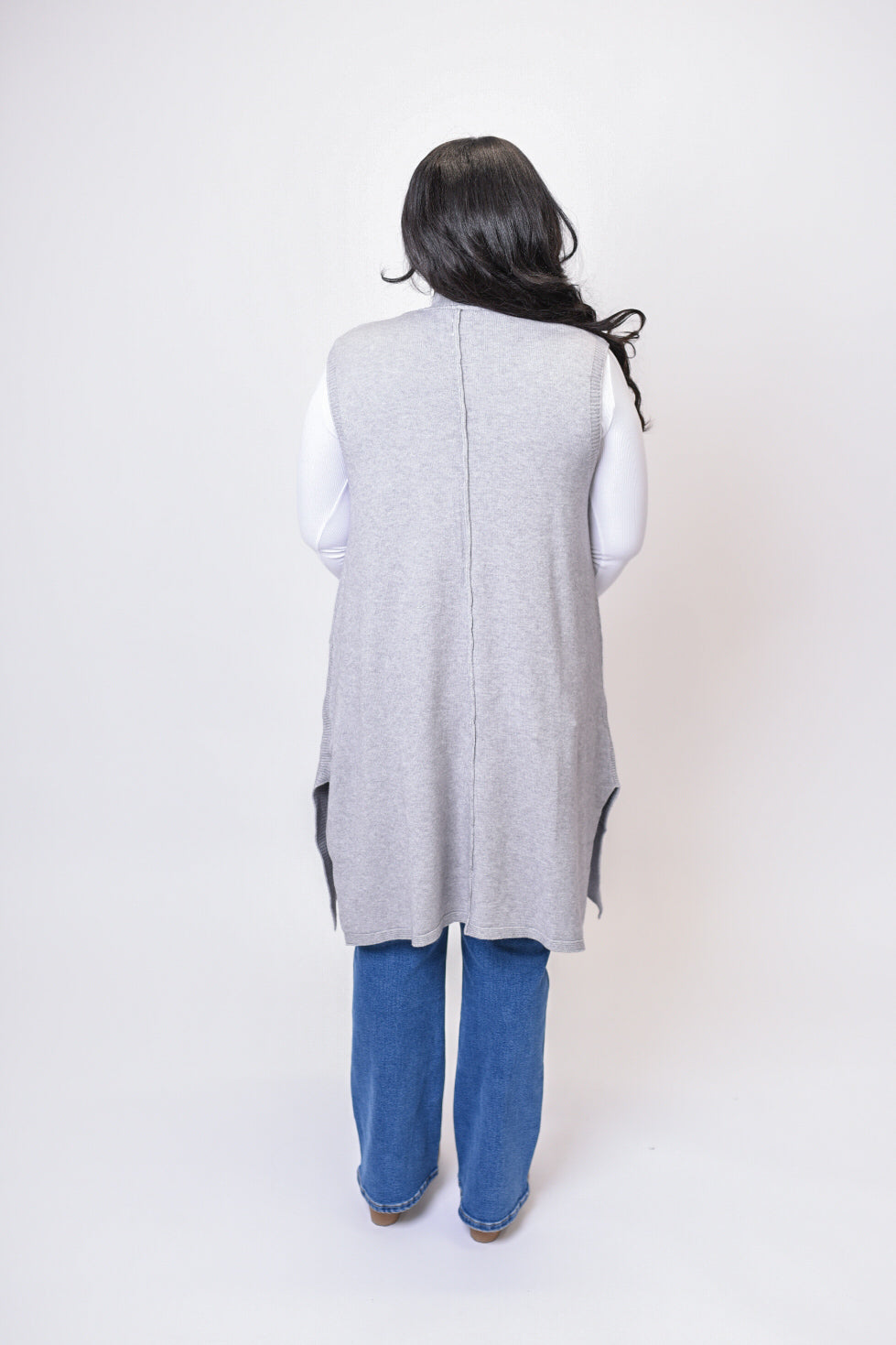 Skies Are Grey Long Cardigan Vest