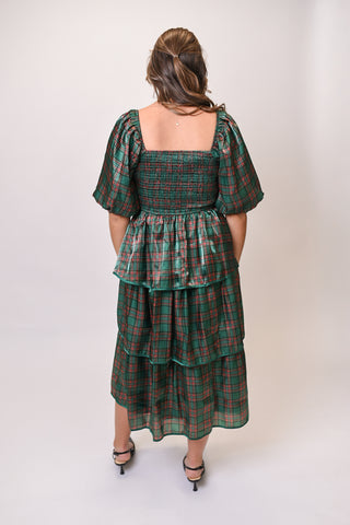 Seasons Greetings Plaid Midi Dress