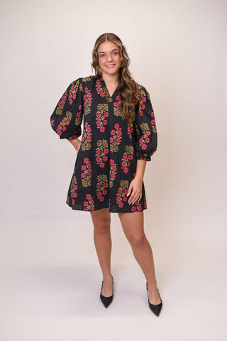 Crimson Meadow Midi Dress