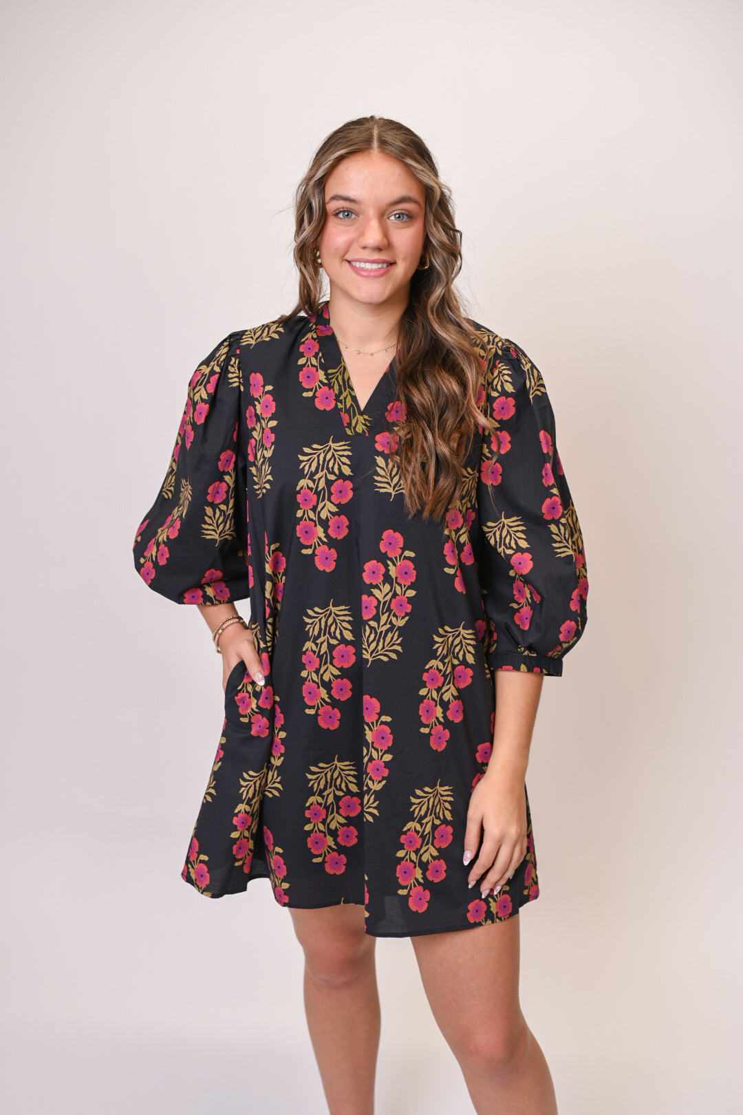 Crimson Meadow Midi Dress