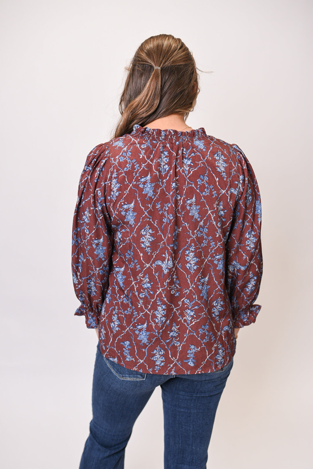 Evening Petals Blouse in Chocolate