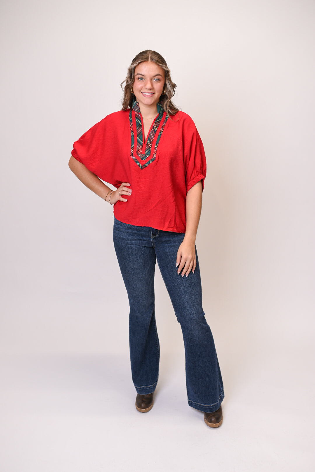 Let's Mingle Blouse in Red