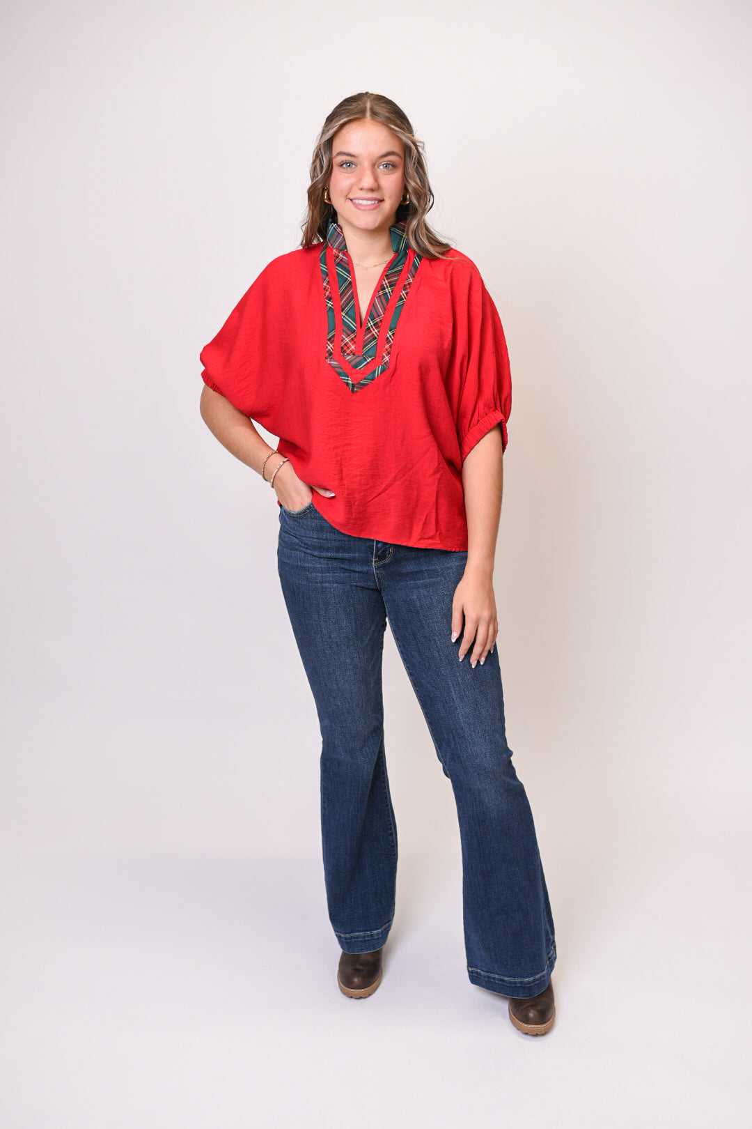 Let's Mingle Blouse in Red