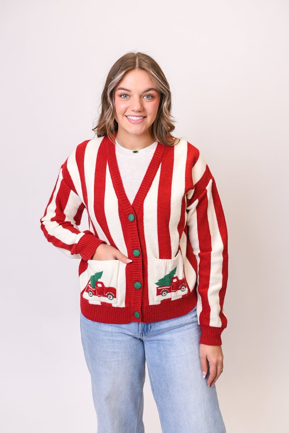 Old Red Truck Cardigan