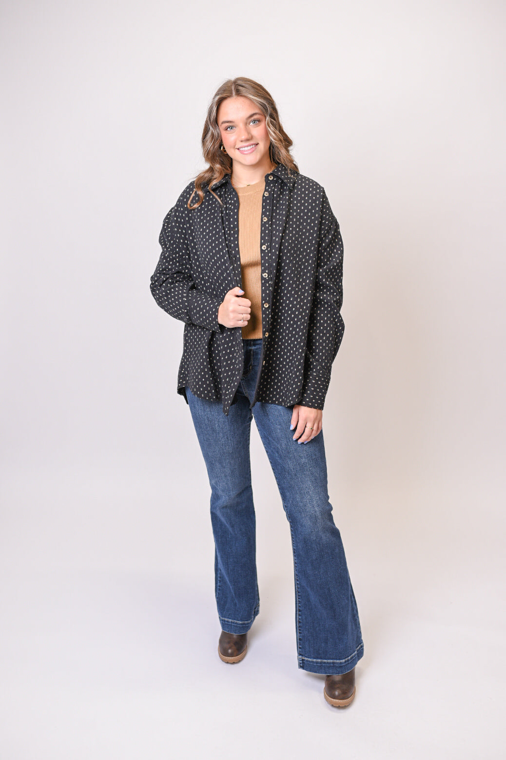 Dainty Flowers Button Down Top