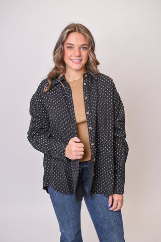 Dainty Flowers Button Down Top