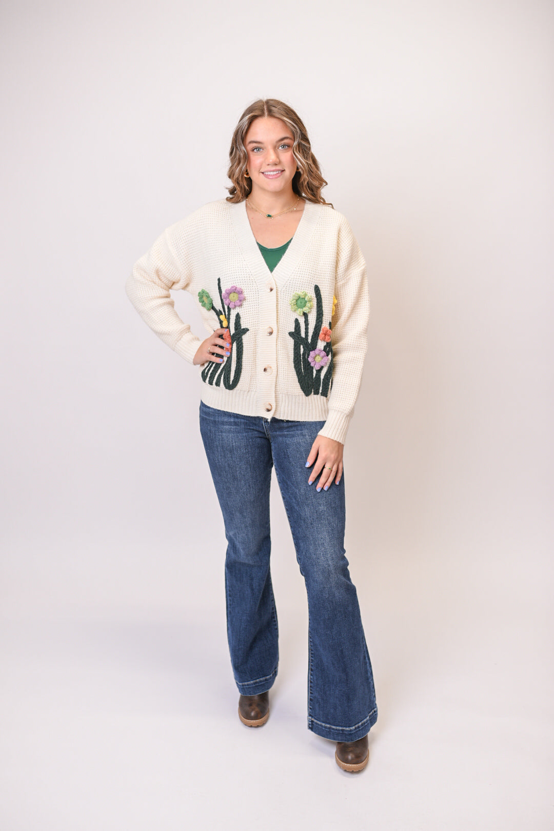 Wild Bloom Hand Embroidered Cardigan